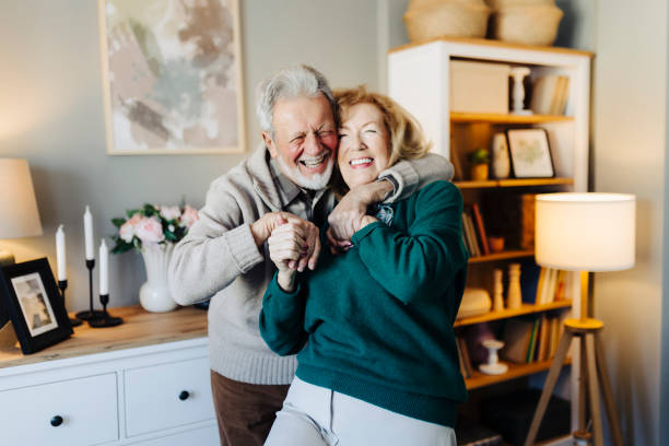 istock Portrait senior couple dancing together 2190258122