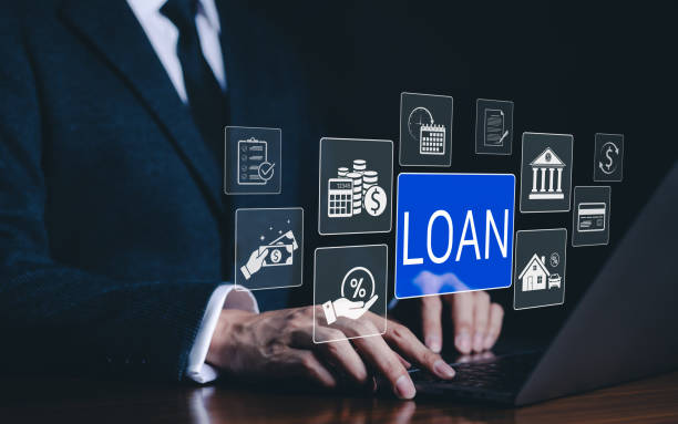 istock Loan and lending cash for asset purchase concept. Digital interface featuring loan and financial icons, lending, interest rates, asset purchases, and financial management for individuals or businesses 2190260128