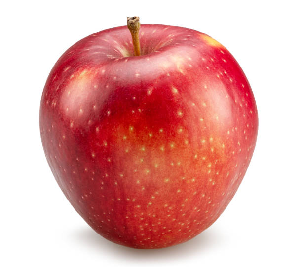 istock Ripe red apple with yellow spots on white background. File contains clipping path. 2190261390