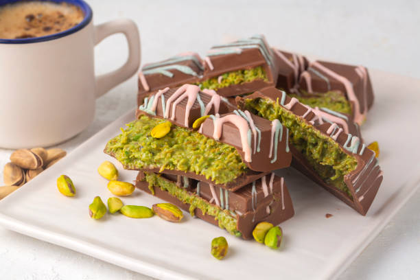 istock Trend chocolate; Dubai chocolate is made with pistachio paste and kadayif. 2190261937