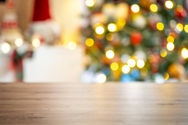 istock Christmas background for marketing. Empty wooden desk 2190262209