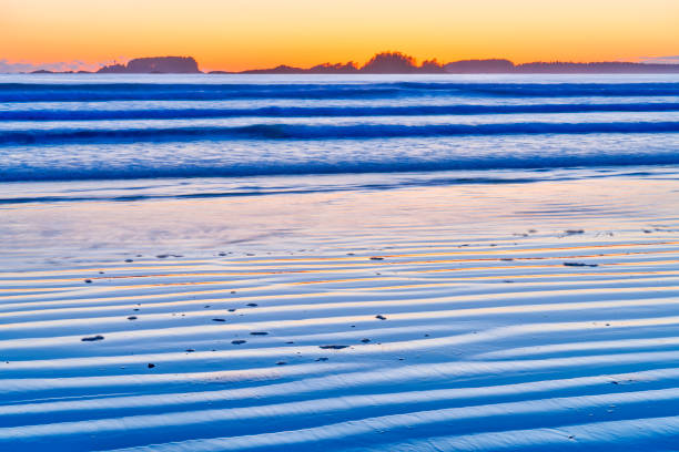 Beach sand Patterns found along the Pacific Rim National Park on Vancouver Island, British Columbia