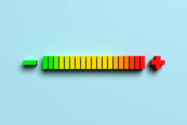 istock Horizontal colorful scale showing measurement on blue background 2190266494