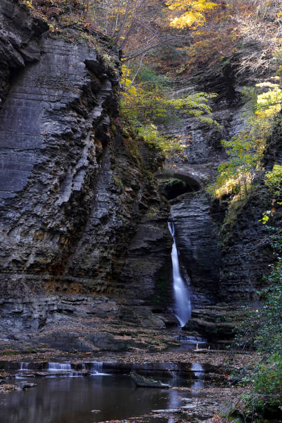 istock Waterfall along the gorge trail in Watkins Glen State Park 2190267044