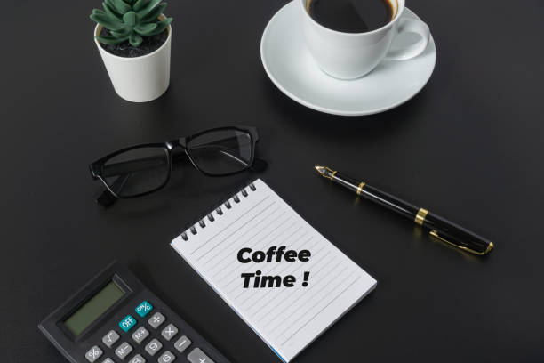 Business concept with a word Coffee Time on black background