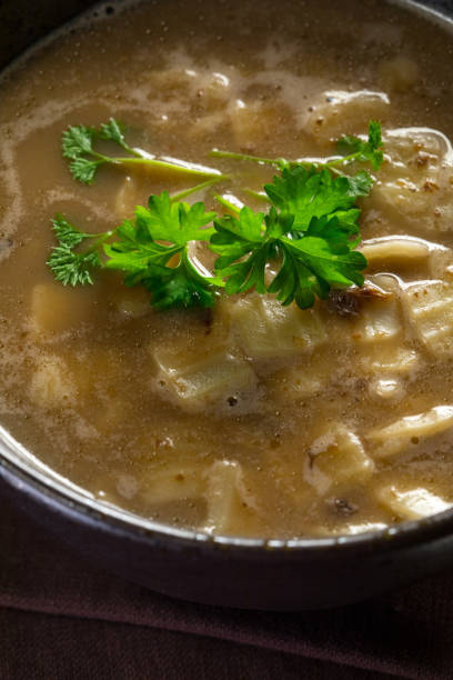 istock Mushroom soup with noodles. 2190273063