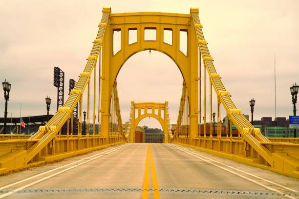 Roberto Clemente Bridge over the Allegheny River in Pittsburgh, Pennsylvania