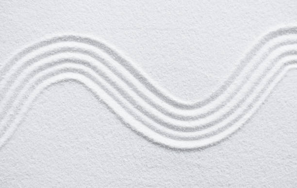 istock Japanese Zen Garden with concentric circles and parallel lines on white sand surface background,Sand texture with simple spiritual patterns,Harmony,Meditation,Zen like concept 2190276093
