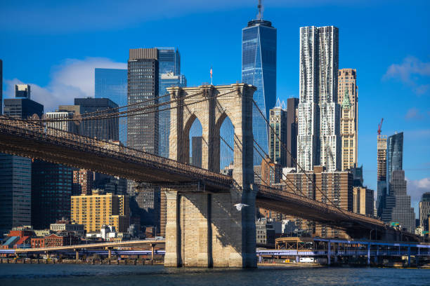 istock Brooklyn Bridge With Manhattan Skyline in Bright Daylight 2190283365