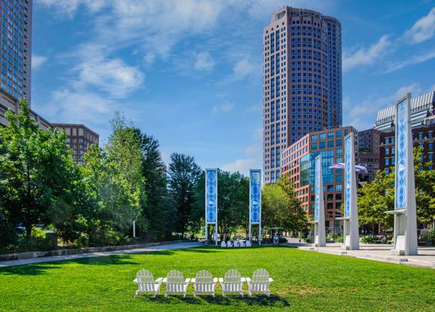 istock Seats  along the Greenway-Boston 2190292810