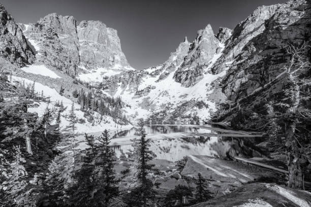 istock Emerald Lake Melting Black and White 2190296886