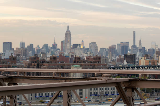istock New York Skyline from Brooklyn Bridge, Capturing Manhattan’s Iconic Landmarks 2190298757