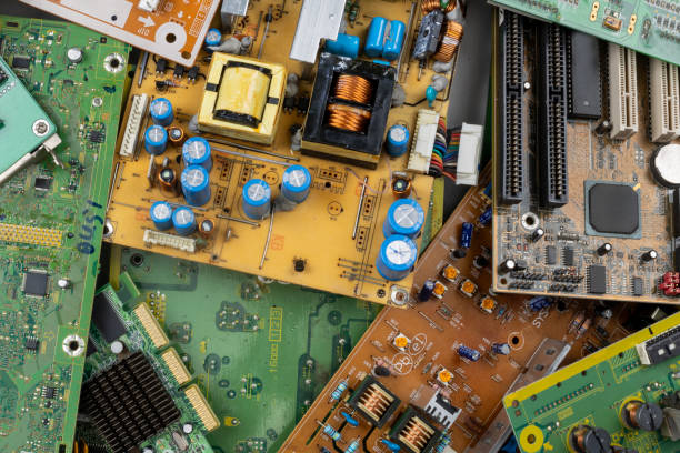 istock Electronic Waste Disposal and Recycling Concept with Circuit Boards 2190301060