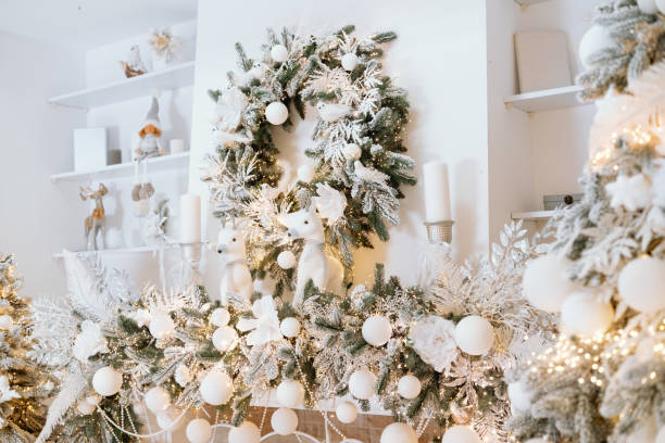 istock Joyful Christmas decor with a winter wreath and festive decorations for 2025 2190305347