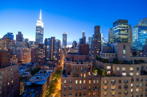 istock Manhattan Skyscrapers at Sunset, Capturing the Golden Hour Over NYC 2190310439