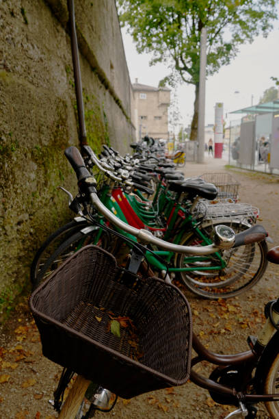istock Bicycles parked on a European Street vertical 2190314871