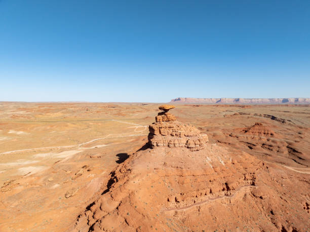 The famous offroad Shafer trail in the canyon near Moab, reaching Canyonland National park, Utah.