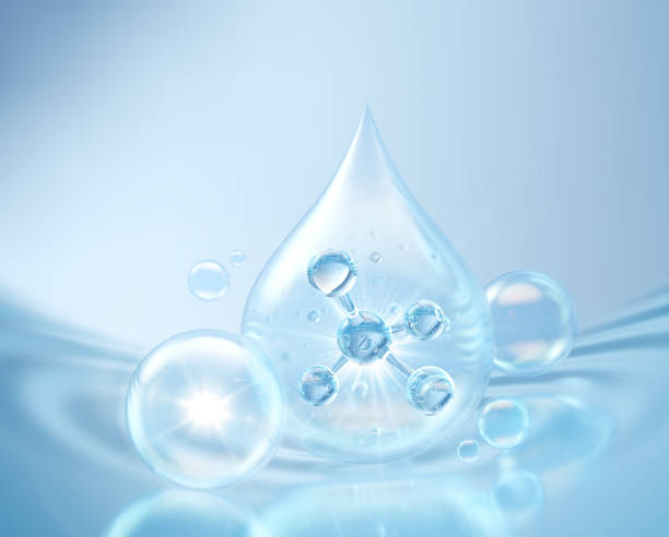 istock cosmetic moisturizer water molecule, Cosmetic Essence, Blue Liquid bubble, 3d rendering 2190319129