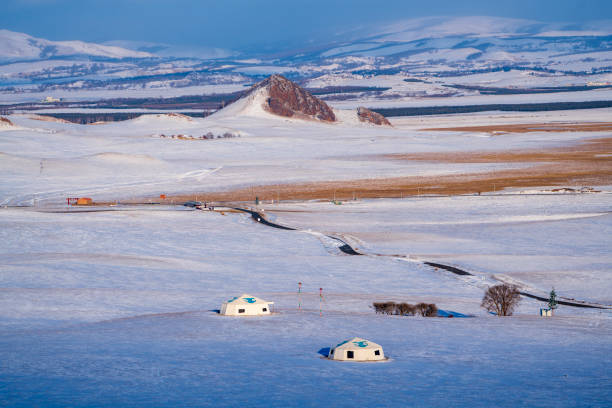 istock Snow-covered Ulanbutong In Winter Sunset 2190320821