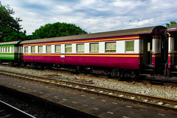 istock Railway train on the railroad tracks 2190324218