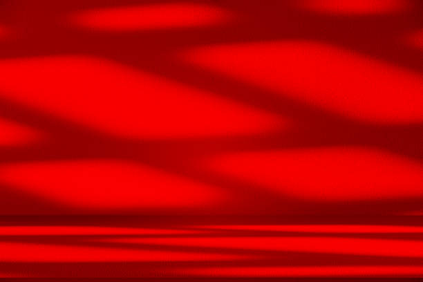 istock Wall interior background, studio and backdrops show products.with shadow from window color red . background for text insertion and presentation product 2190327537