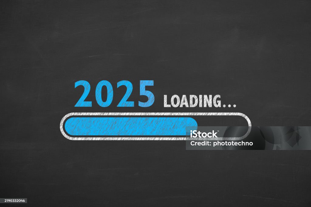 Loading Blackboard New Loading New Year 2025 On Blackboard Background Stock Photo - Download ...