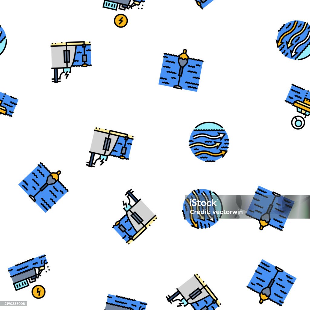 Power Wave Vector Wave Energy Power Tidal Seamless Pattern Vector Stock Illustration ...