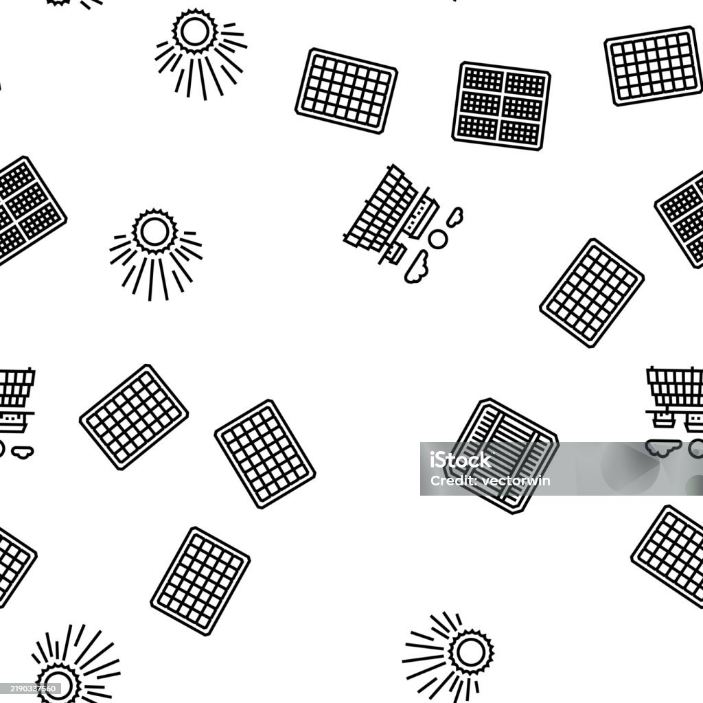 Solar Panel Shape Pattern Vector Solar Panels Energy Sun Seamless Pattern Vector Stock Illustration ...