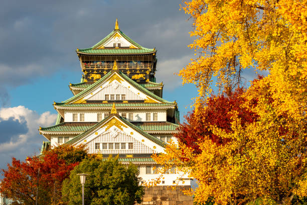 Osaka, Japan - 21 November 2024: Osaka Castle in autumn