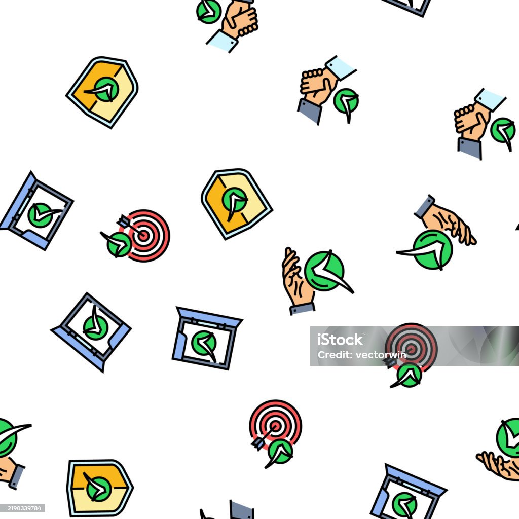 Check Mark Tick Ok Seamless Pattern Vector Stock Illustration ...