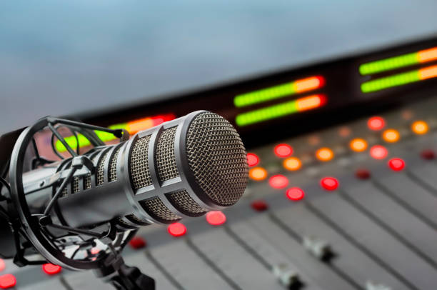 istock Professional microphone and sound mixer 2190342422