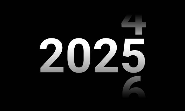 istock new year transition 2024 to 2025 design illustration on isolated black background. 2190342479