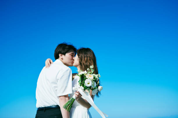 istock A wedding couple kissing 2190348631