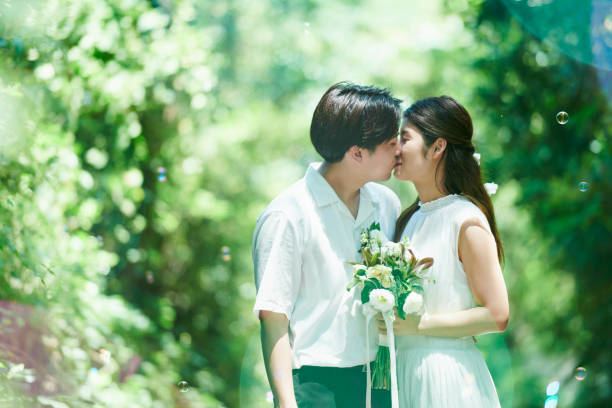 istock A wedding couple kissing 2190351288