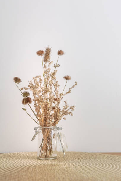 istock Dried Wildflowers in glass Vase, Home Interior Decor 2190354836