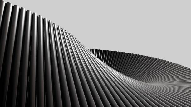 istock Abstract background with metallic waves, shiny surface in dark tones, modern design for wallpapers, presentations, banners, and graphic design 2190354968