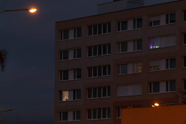 Kyiv buildings in the rays of sunset