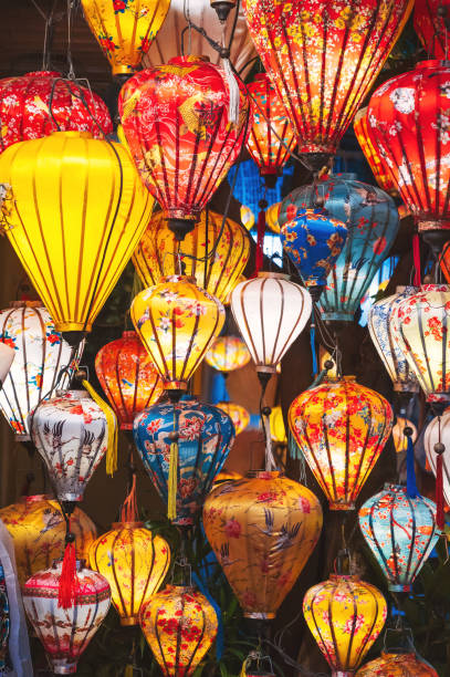 istock Colorful Asian lanterns for background 2190364428