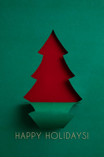 istock Christmas Tree Made of Paper with Holiday Message 2190365906
