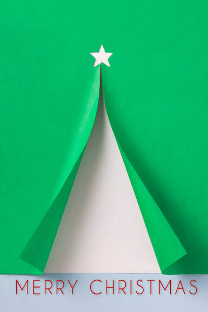 istock Merry Christmas Message with Paper Christmas Tree 2190366323