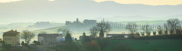 istock Rolling hills of Tuscany at sunrise 2190367265