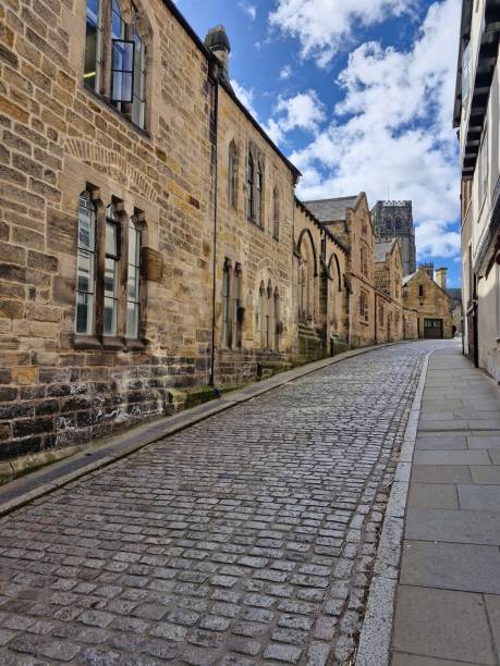 istock Medieval cobbled street and buildings in Durham UK 2190367576