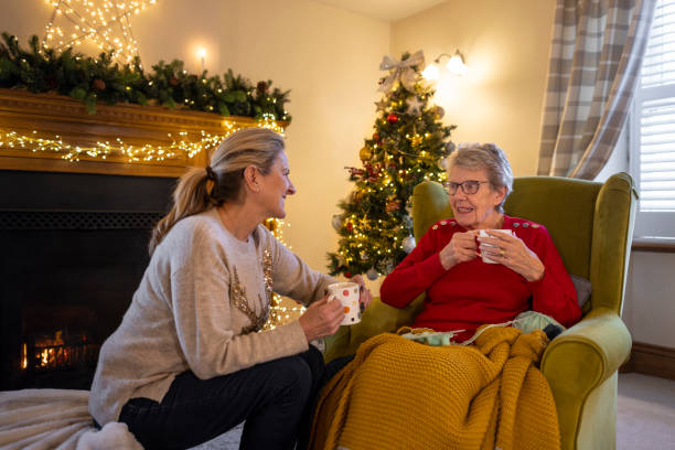 istock Catching Up by the Fire at Christmas 2190368559
