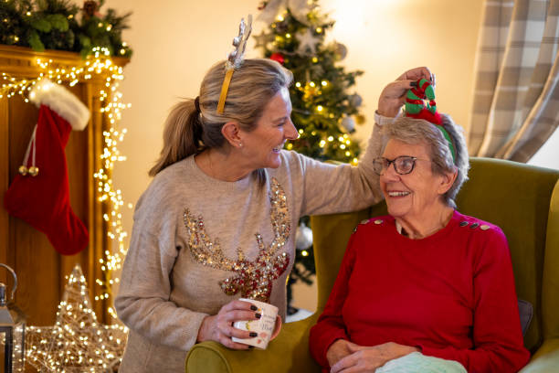istock Senior Mother and Daughter having Fun at Christmas 2190368847