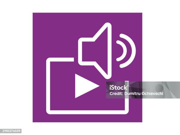Audio Sign In Video And Audio Media Sign Stock Illustration - Download Image Now ...