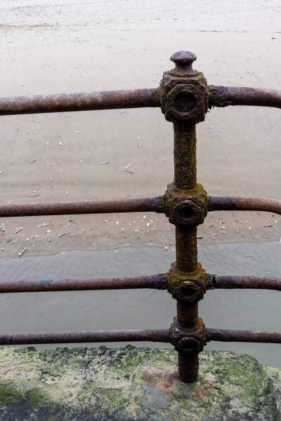 istock Texture of rusty weathered ironwork railings at coast, New Brighton, Wirral, Merseyside, England, Britain 2190374390