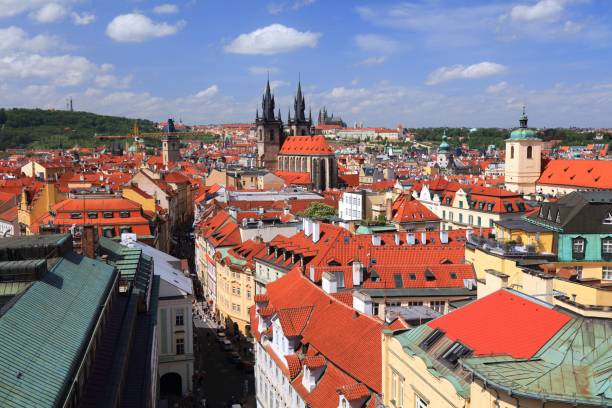 istock Prague cityscape on a sunny weather day 2190378210