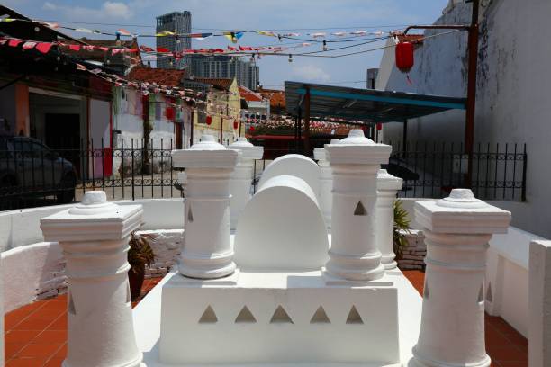 Malacca city in Malaysia. Hang Kasturi Mausoleum in Chinatown district Jonker Walk area.