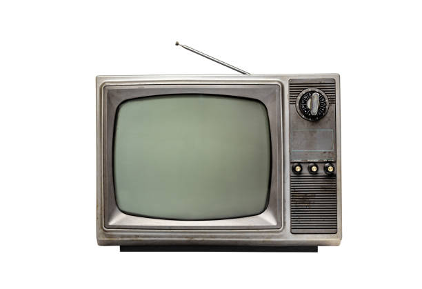 istock vintage, retro old television with empty screen isolated on white background with clipping path. 2190379776
