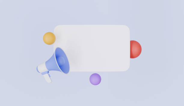 istock Megaphone loud hailer with microphone for alert and announcement, megaphone speaker or loudspeaker for announce promotion 2190381242